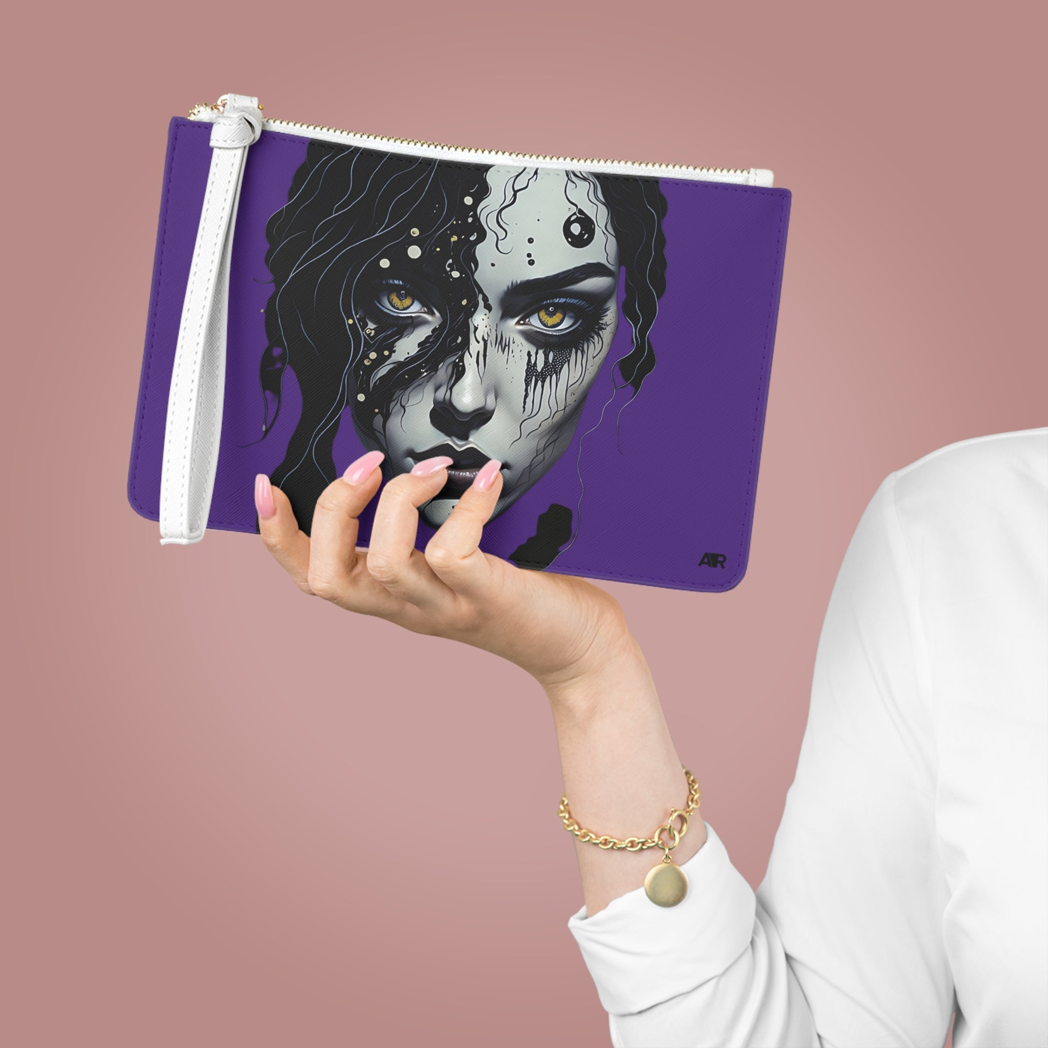 PURPLE BIOPUNK CLUTCH BAG