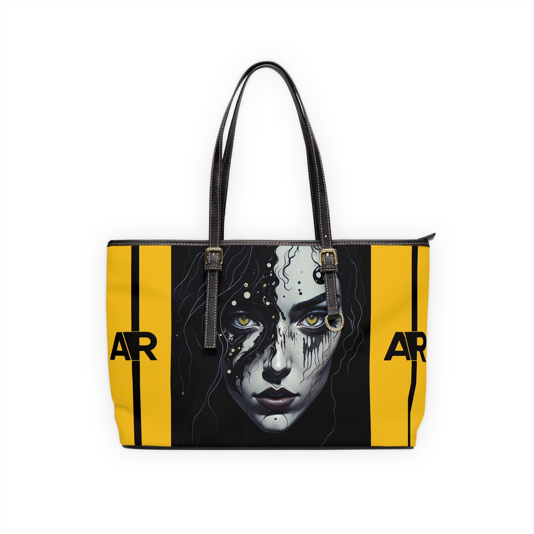 YELLOW BIOPUNK LEATHER SHOULDER BAG