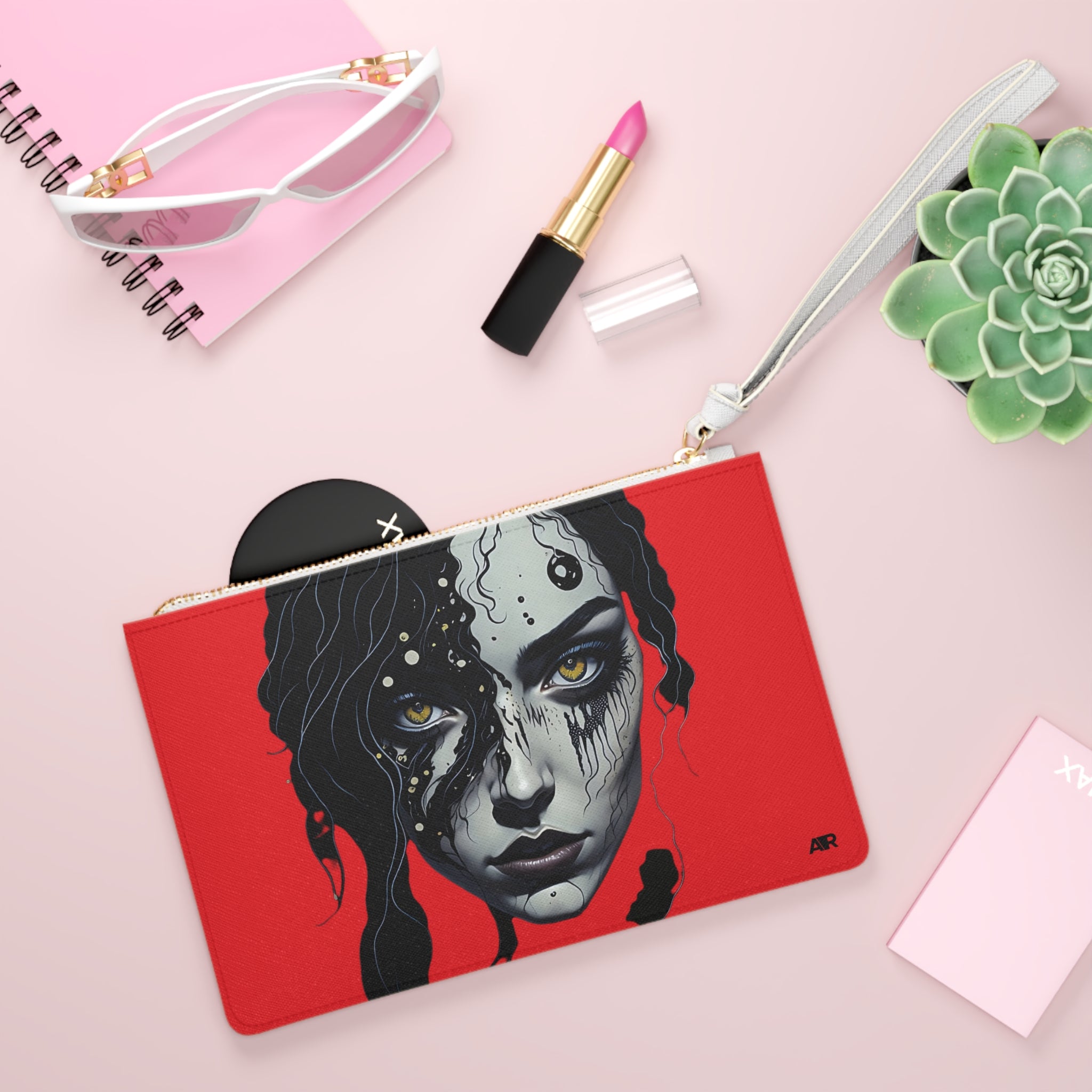 RED BIOPUNK CLUTCH BAG