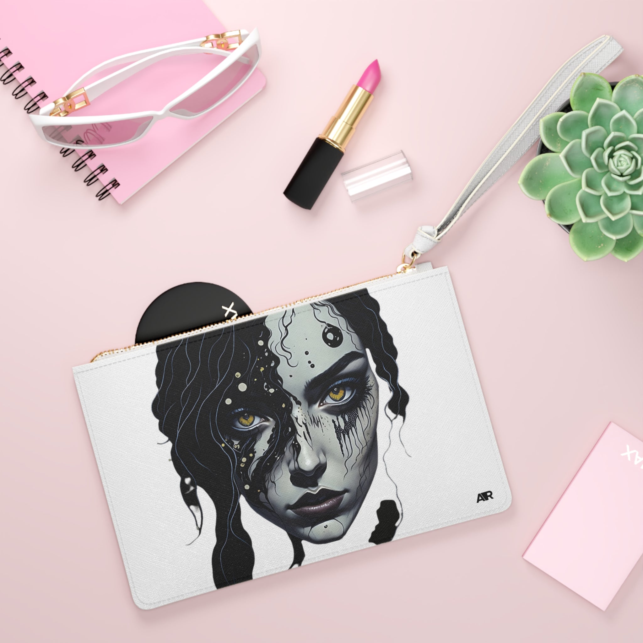 WHITE BIOPUNK CLUTCH BAG