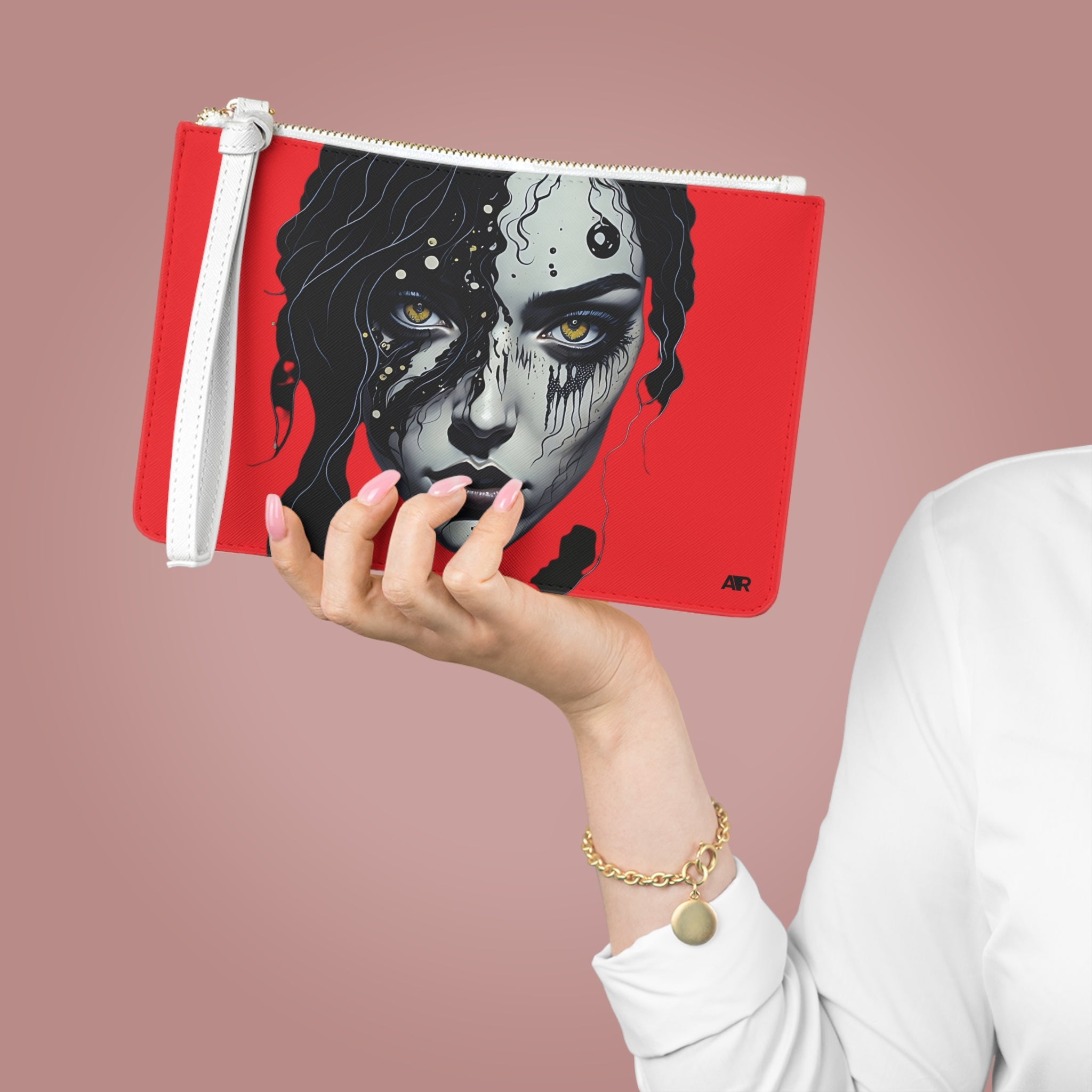 RED BIOPUNK CLUTCH BAG