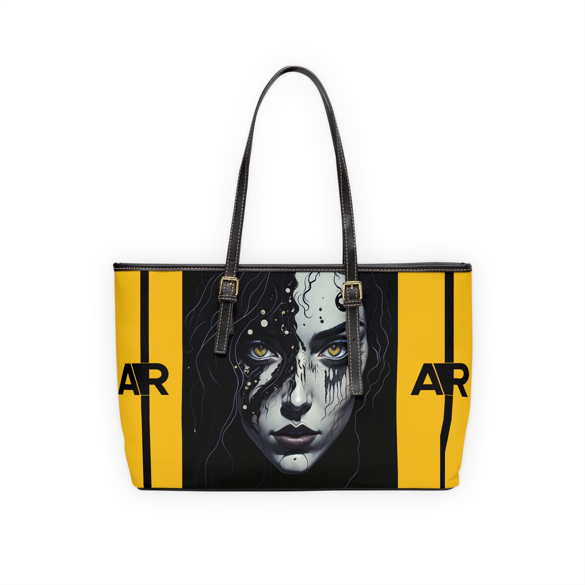 YELLOW BIOPUNK LEATHER SHOULDER BAG