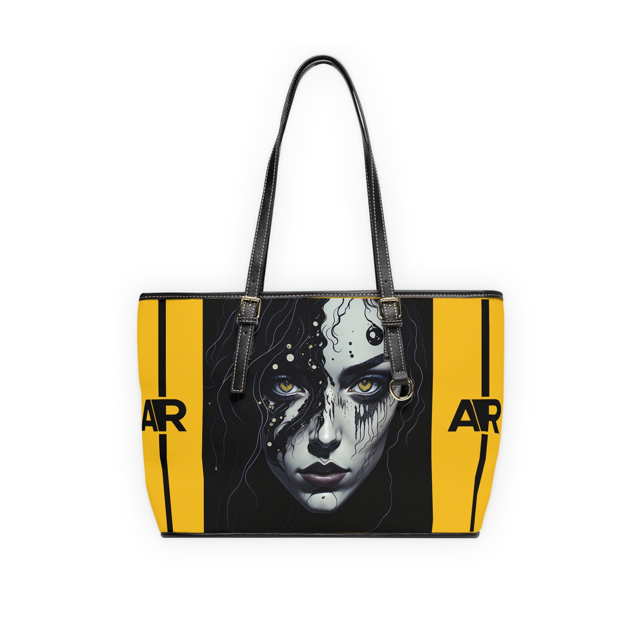 YELLOW BIOPUNK LEATHER SHOULDER BAG