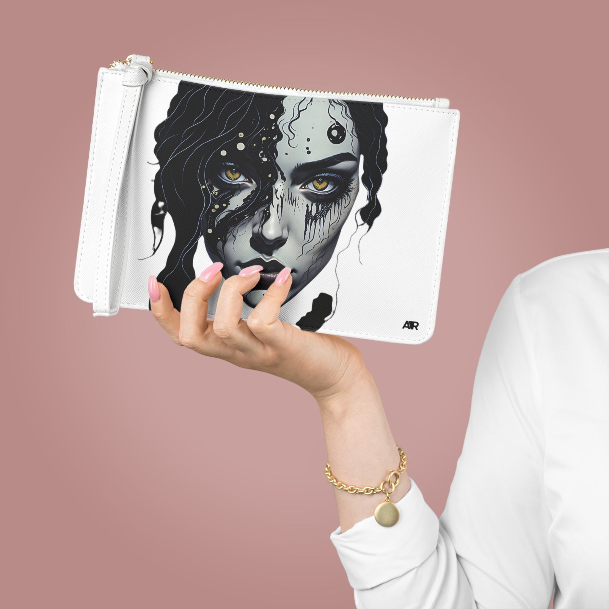 WHITE BIOPUNK CLUTCH BAG