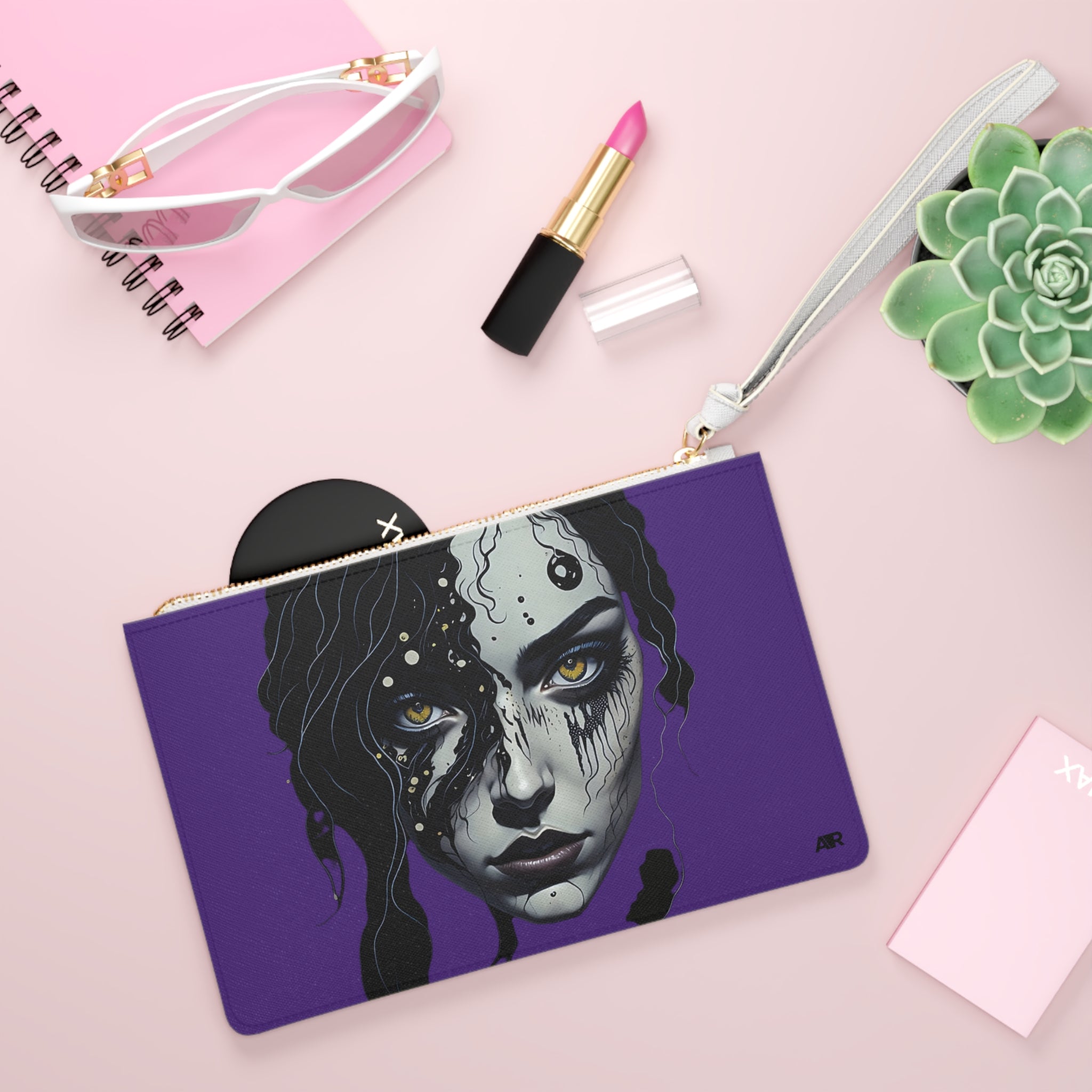 PURPLE BIOPUNK CLUTCH BAG