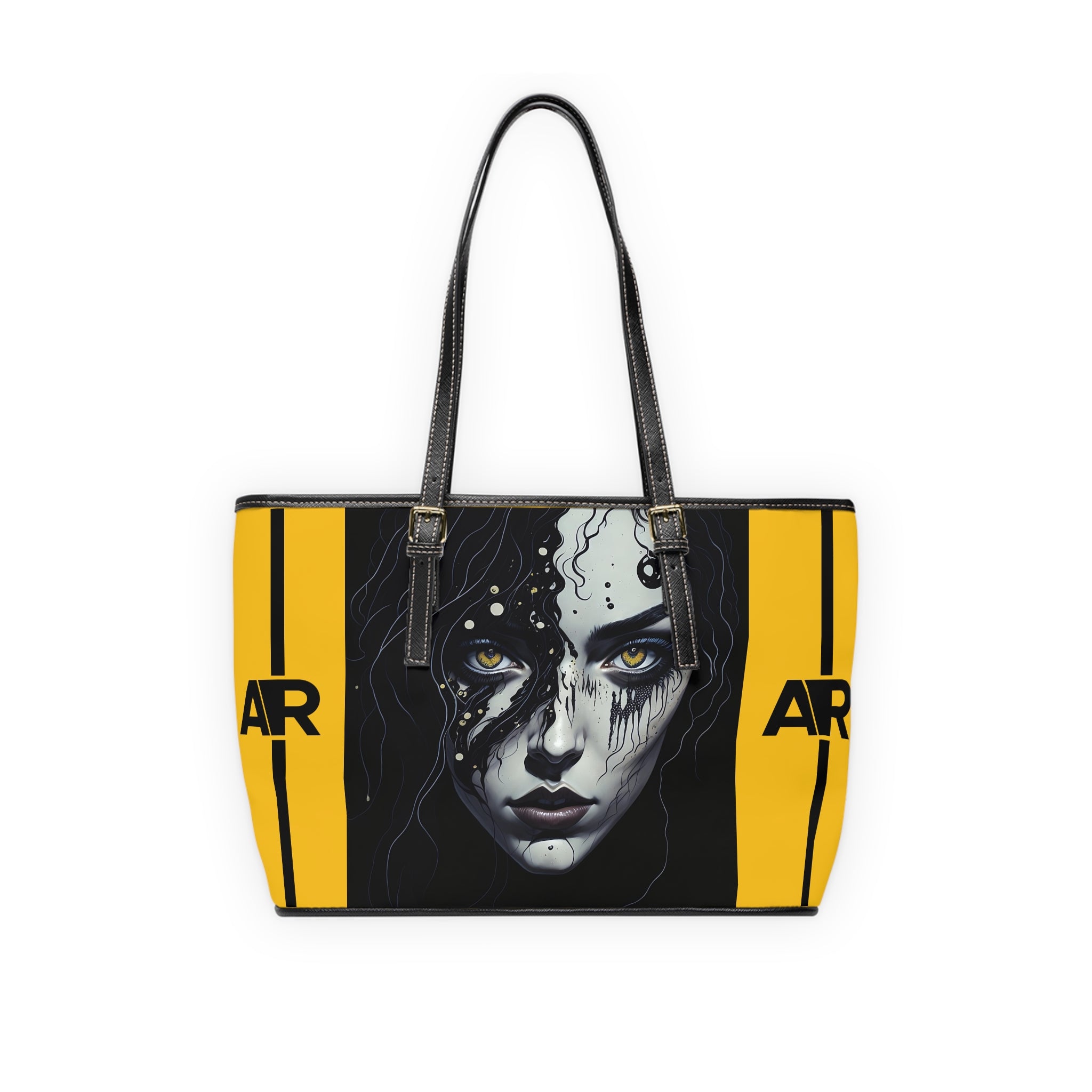 YELLOW BIOPUNK LEATHER SHOULDER BAG